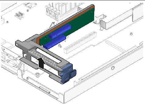 Figure showing removal of the PCIe card riser assembly.