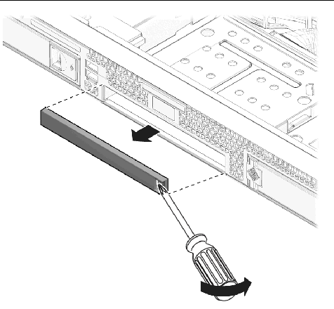 Figure showing removal of the DVD drive slot filler panel.