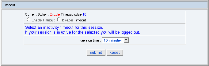 The Session Time-out Screen