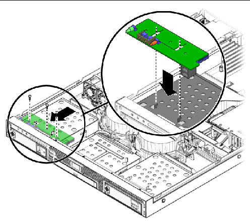 Figure showing installlation of the I/O board.