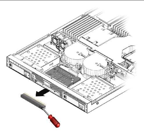 Figure showing removal of the DVD drive filler panel.