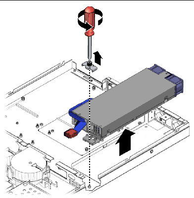 Figure showing removal of the power supply.