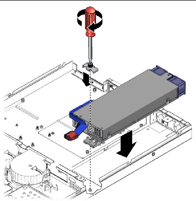 Figure showing installation of the power supply.