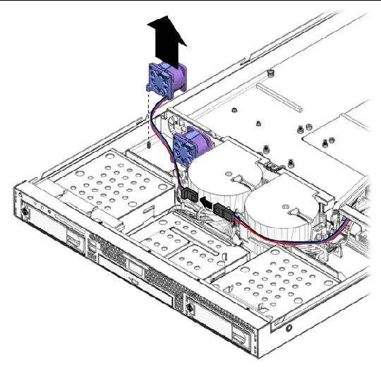 Figure showing removal of a single fan module.