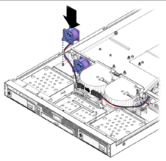 Figure showing installation of a single fan module.