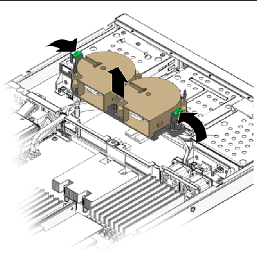 Figure showing removal of a dual blower module.