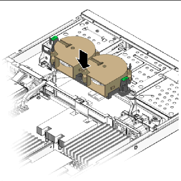 Figure showing installation of a dual blower module.