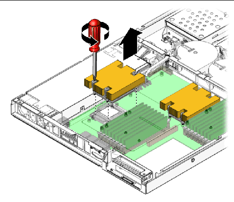 Figure showing removal of the heatsink.