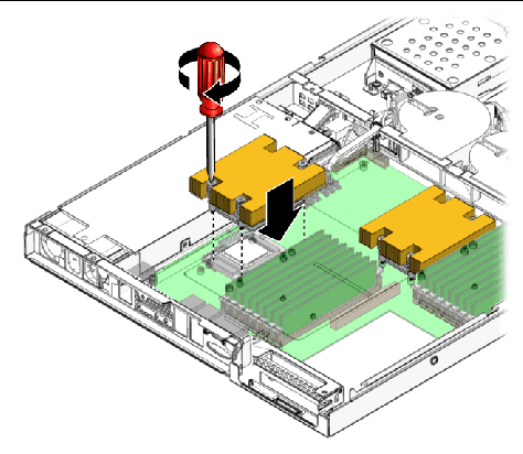 Figure showing installation of the heatsink.