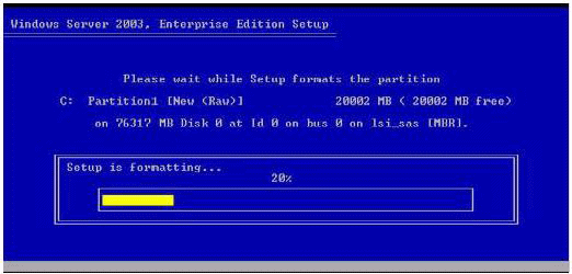 Windows 2003 PXE_formats partition