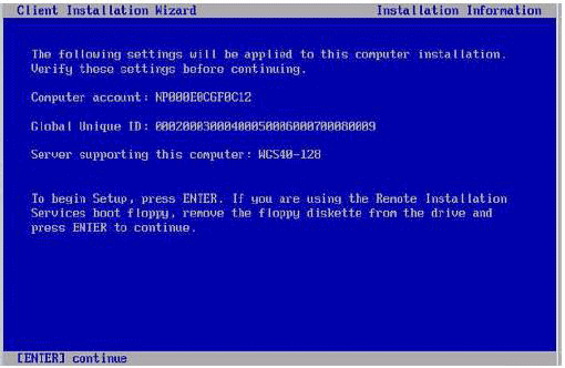 Windows 2003 PXE_installation information