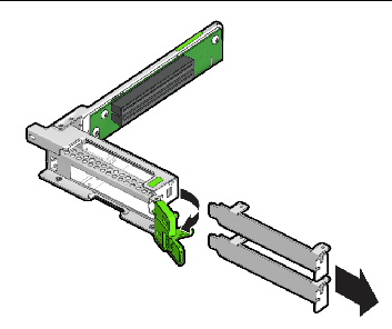 Figure showing removal of the filler panel from the riser assembly.