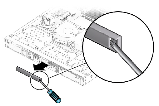 Figure showing removal of the DVD drive filler panel.