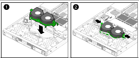 Figure showing installation of a dual blower module.