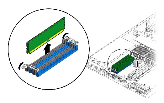 Figure showing removal of a DIMM.