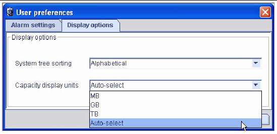 Figure that displays how to change the standard unit of measure.