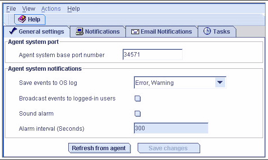 Figure of the Agent General Settings window.