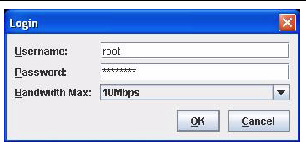 Screenshot of Remote Control Login dialog box