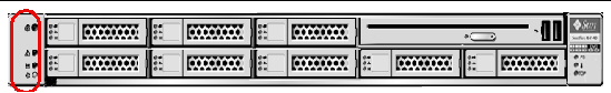 Figure showing the serial number label on the left front of the chassis.