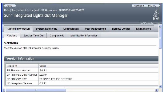 ILOM Windows Versions View