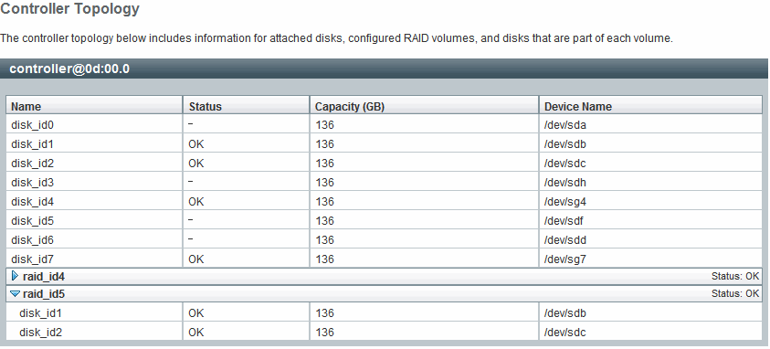 RAID control topology details