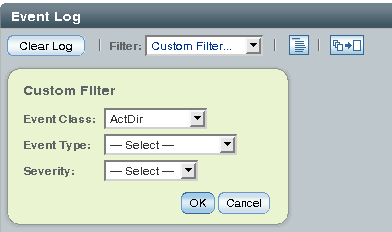 Event log custom filter