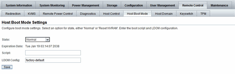 Configure host boot mode settings.