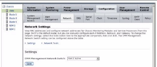 Screen capture showing ILOM Web Interface Network Screen.