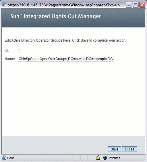 Graphic showing Active Directory Operator Groups Edit page