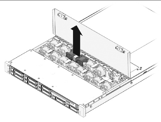 Figure showing how to remove a fan module. 