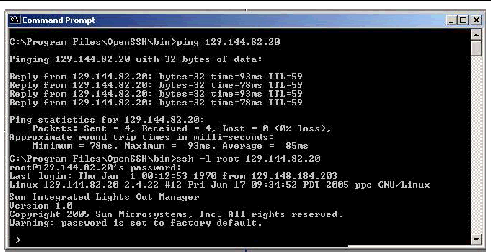 Graphic showing session login using an SSH CLI interface.