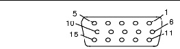 Diagram of a VGA video connector, showing its 15 pins.