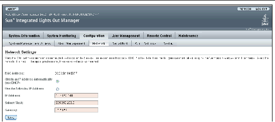 Graphic showing network settings page.