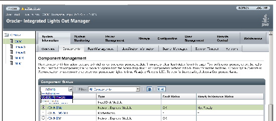 Component Status page