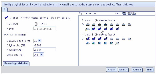 Screen shot shows the drives that can be selected. Selected drives are marked with a checkmark.