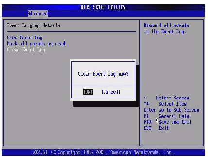 Graphic showing BIOS Setup Utility: Advanced -clear event