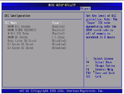 Graphic showing BIOS Setup Utility: Northbridge ECC Configuration.