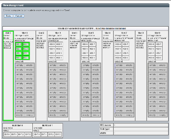 Storage assignment example