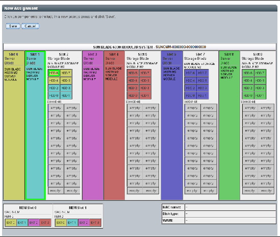 Assign storage to more than one blade example