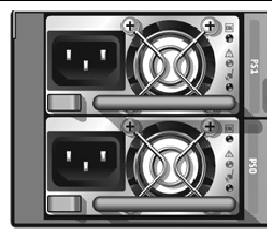 Figure identifying power supplies on the server.