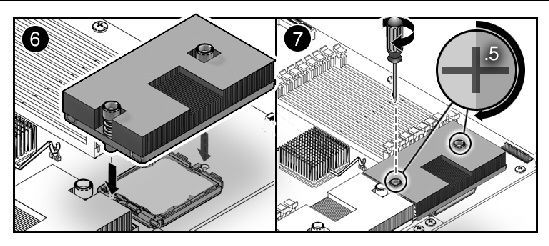 Figure showing how to install a motherboard (Sun Fire X4250).