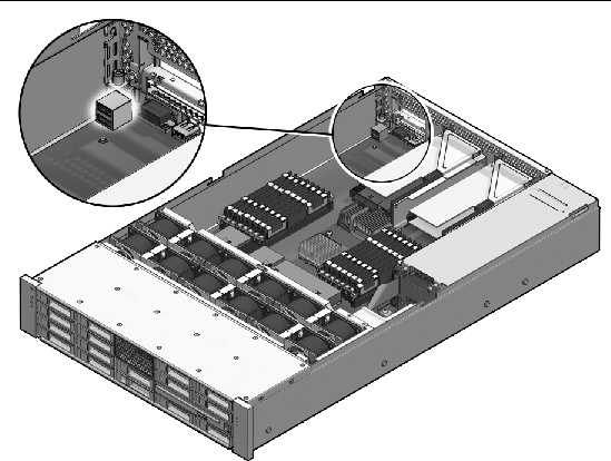 Figure showing the internal USB port.