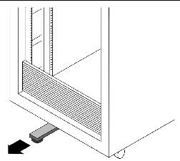 Graphic showing the anti tip foot on the rack.