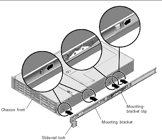 Graphic showing the mounting bracket being aligned with the locating pins.