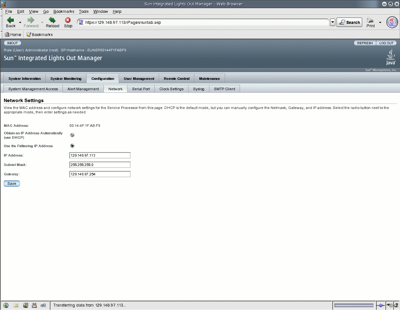 Graphic showing Network Settings page