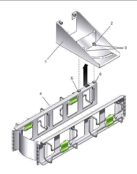 Lifting left tab to release pinhead when removing the Cable Management Arm. 