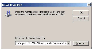 Screen shot of the Install from Disk dialog box