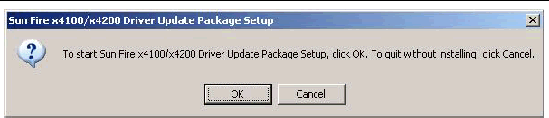 Screenshot of Driver Update Package Setup dialog box