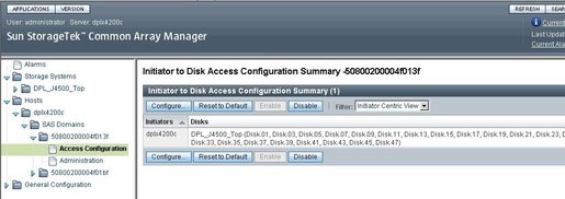 image:Graphic showing SAS domain Access Configuration Summary.