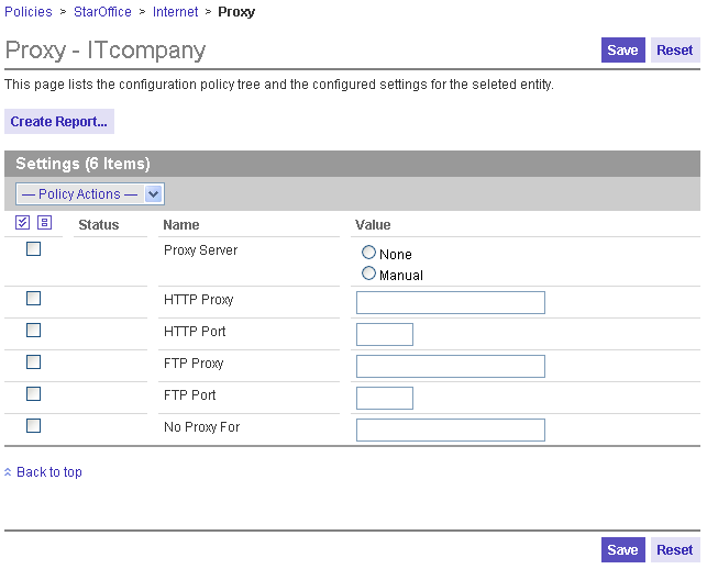 Proxy page